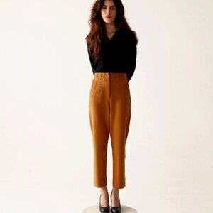 High Waisted Straight Leg Ankle Pants in Sugar Brown, NWOT, Small/Medium